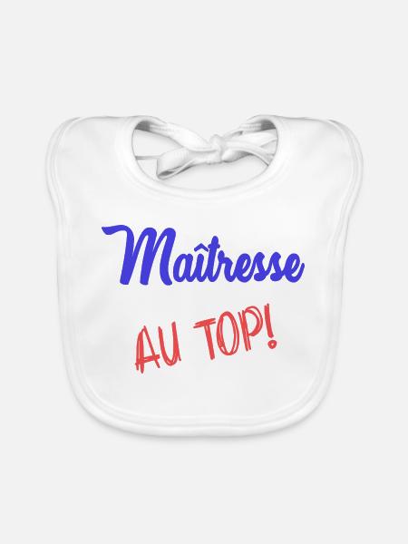 MISTRESS - Organic Baby Bibs - white - Front