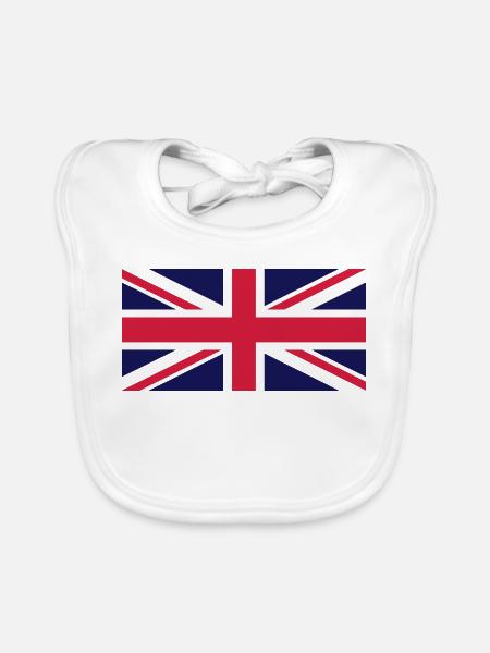 UNION JACK - Baby Bio-Lätzchen - Weiß - Vorne