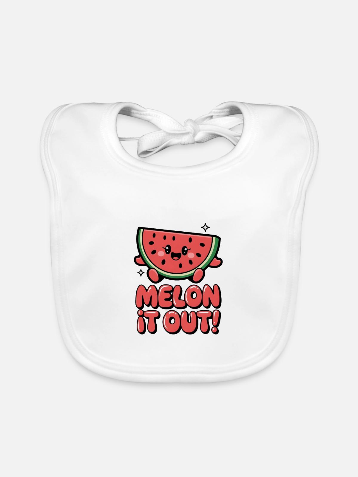 Melone es aus! - Baby Bio-Lätzchen - Weiß - Vorne