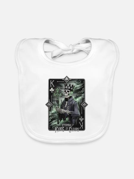 Eternal King of Clubs - Organic Baby Bibs - white - Front