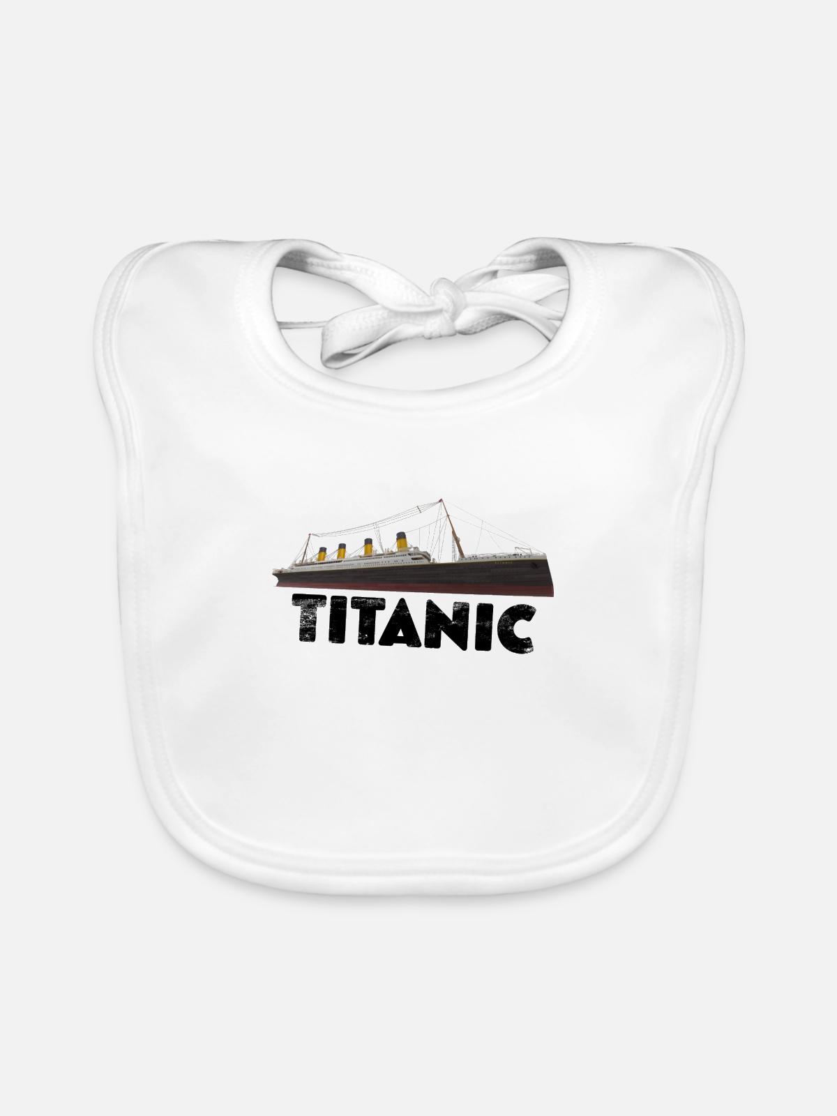 Titanic Retro - Baby Bio-Lätzchen - Weiß - Vorne