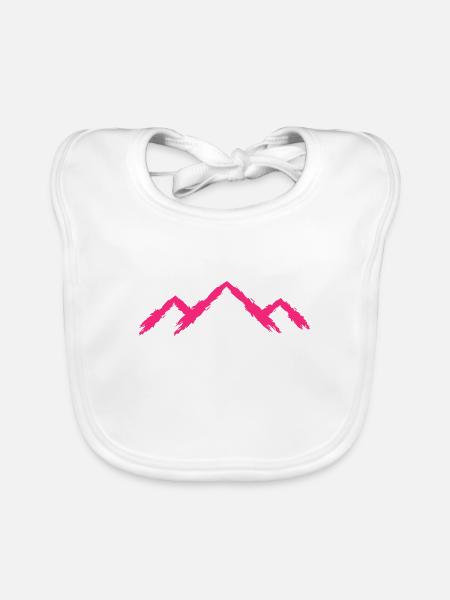 Berg Bergsteigen Rosa Berglauf - Baby Bio-Lätzchen - Weiß - Vorne
