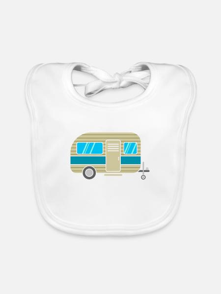 Wohnwagen - Baby Bio-Lätzchen - Weiß - Vorne