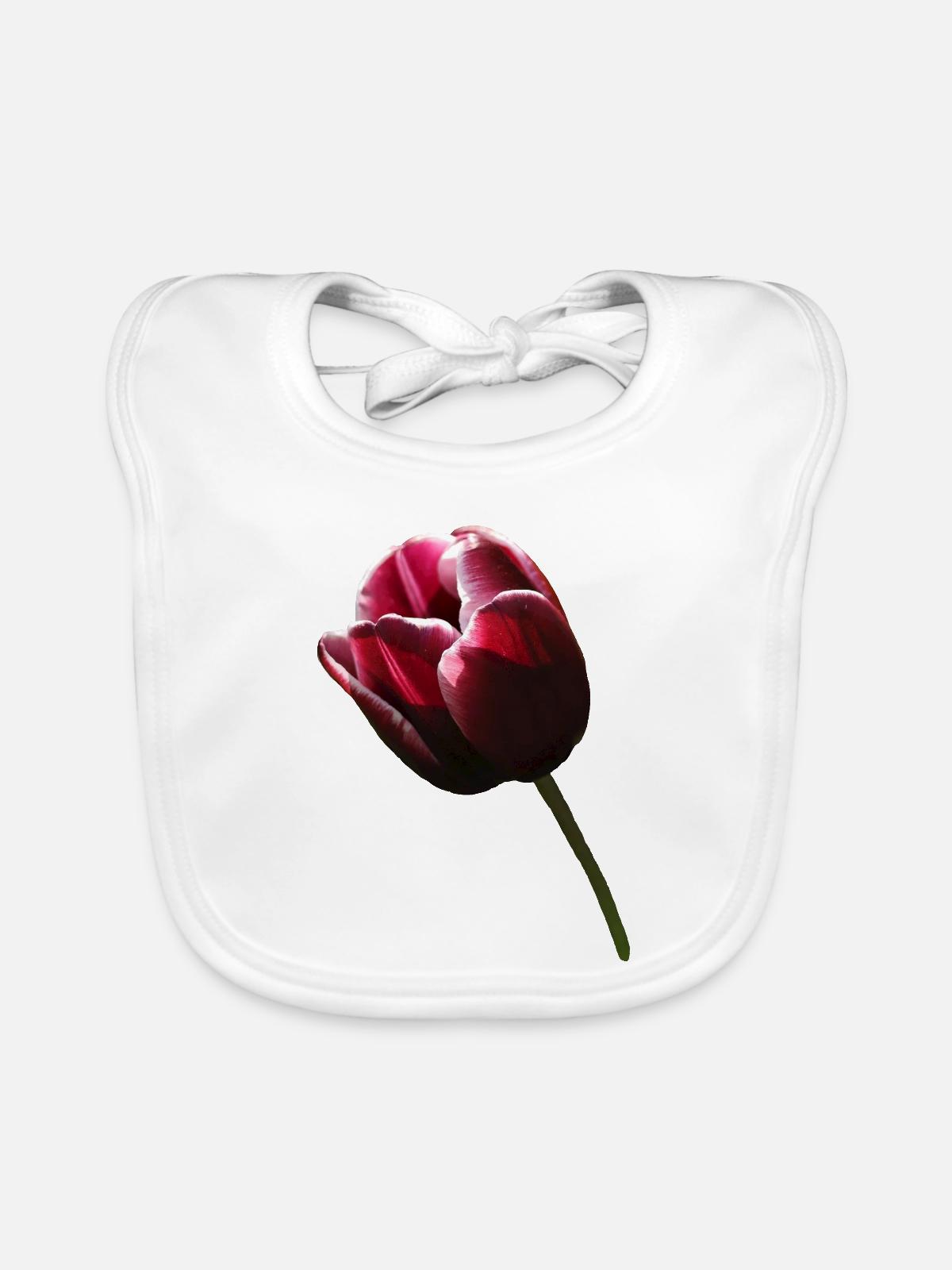 Tulpe Tulpen - Baby Bio-Lätzchen - Weiß - Vorne