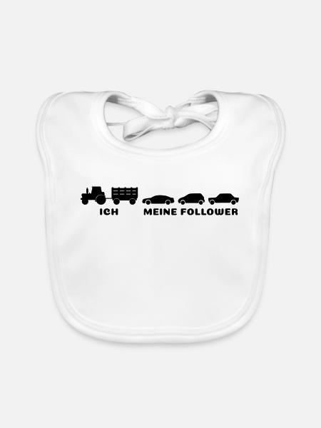 Ich, meine Follower - Bauer Landwirt - Baby Bio-Lätzchen - Weiß