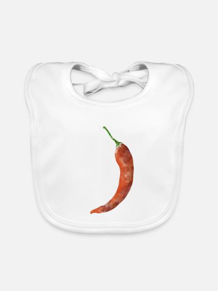 Chilli - Baby Bio-Lätzchen - Weiß - Vorne