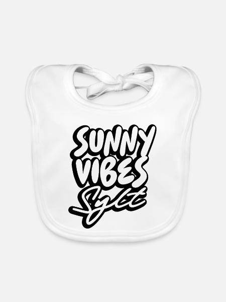 SUNNY VIBES SYLT - Baby Bio-Lätzchen - Weiß - Vorne