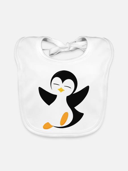 Pinguin - Baby Bio-Lätzchen - Weiß