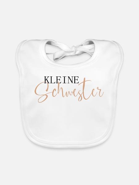 Kleine Schwester - Baby Bio-Lätzchen - Weiß