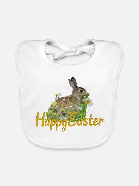 Happy Easter rabbit - Baby Bio-Lätzchen - Weiß - Vorne