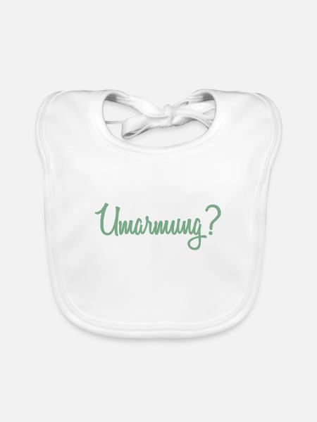 Umarmung? - Baby Bio-Lätzchen - Weiß - Vorne