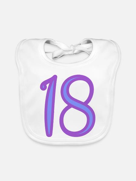 18. 18 YEARS OLD. 18th ANNIVERSARY. BIRTHDAY 18 YEARS. - Organic Baby Bibs - white - Front