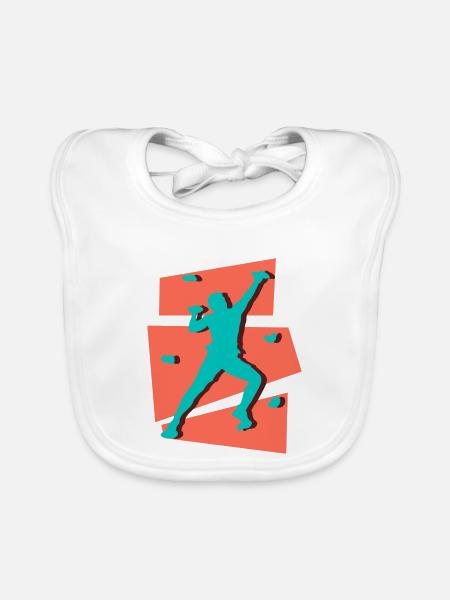 Klettern Bouldern Bergsteiger Kletterer Boulder - Baby Bio-Lätzchen - Weiß - Vorne