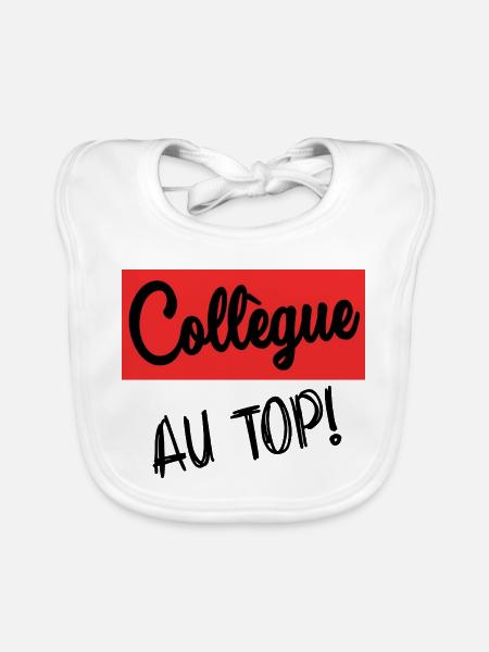 COLLEAGUE. START. RETIREMENT. EMPLOYMENT. HUMOR - Organic Baby Bibs - white - Front