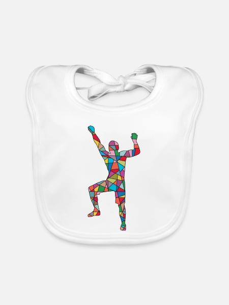Klettern Berge Kletterer Boulder Jungen Bouldern - Baby Bio-Lätzchen - Weiß