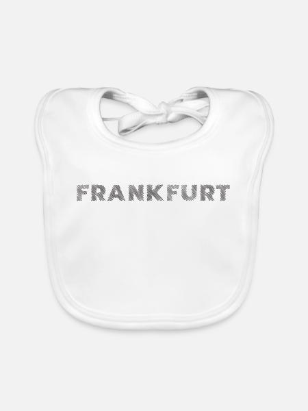 Frankfurt Stadt in Hessen Schraffur Schriftzug - Baby Bio-Lätzchen - Weiß