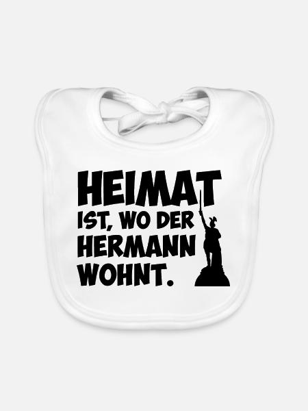 Heimat ist, wo der Hermann wohnt. - Baby Bio-Lätzchen - Weiß