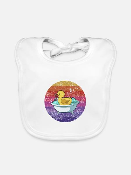 Badeente Badewanne Retro - Baby Bio-Lätzchen - Weiß - Vorne