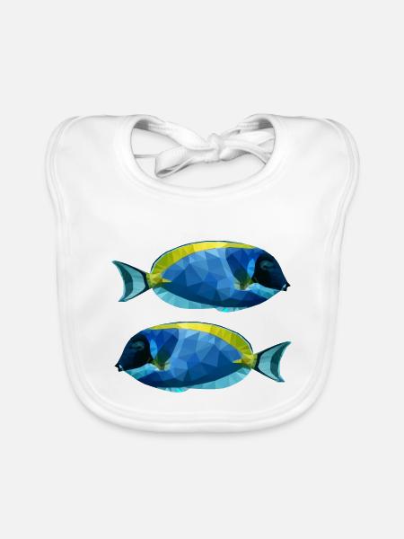Meeresfisch Bunter Fisch Dori Korallenfisch Korall - Baby Bio-Lätzchen - Weiß