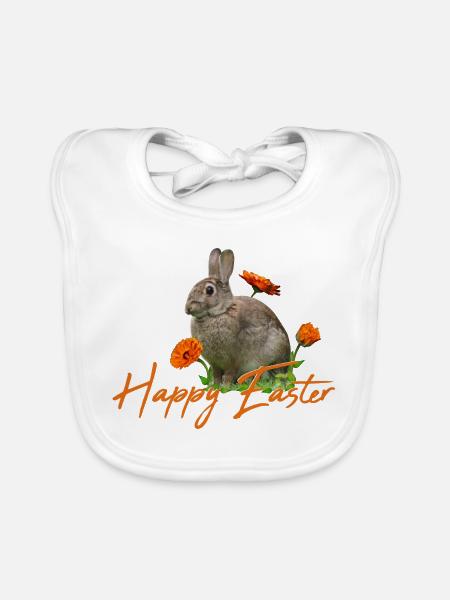 Happy Easter rabbit cony - Baby Bio-Lätzchen - Weiß - Vorne