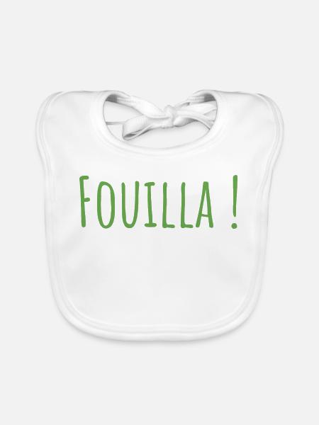 Fouilla vert - Bavoir bio Bébé - blanc - Devant
