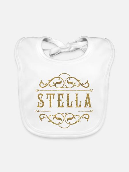 Stella gold - Baby Bio-Lätzchen - Weiß - Vorne