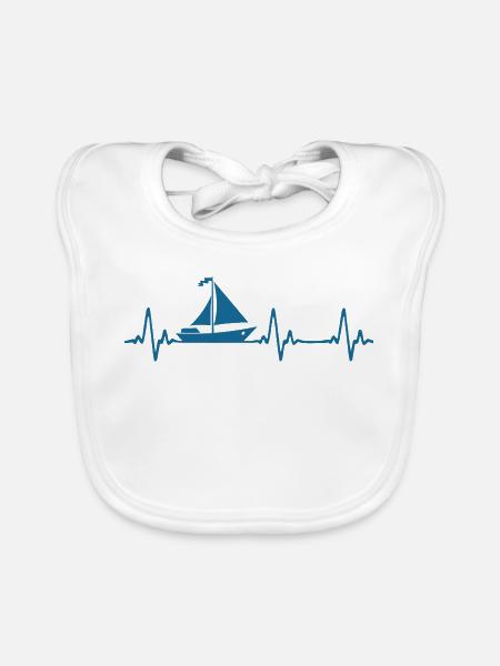 Segelboot - Baby Bio-Lätzchen - Weiß