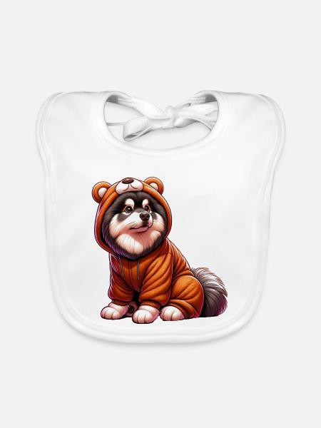 Finnischer Lapphund - Baby Bio-Lätzchen - Weiß