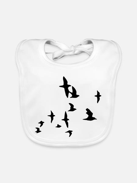 birds - Baby Bio-Lätzchen - Weiß