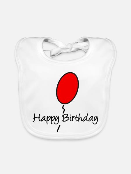 ALLES GUTE ZUM GEBURTSTAG. ALLES GUTE ZUM GEBURTSTAG. JAHRESTAG. - Baby Bio-Lätzchen - Weiß - Vorne