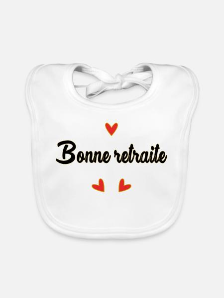 RETIREMENT. RETIREMENT. RETIRED. RETIREMENT - Organic Baby Bibs - white - Front