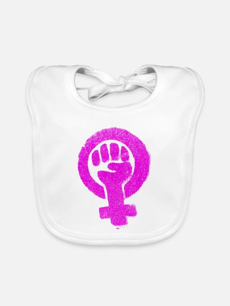 Feminist Emancipation Feminsm Feminism Equality - Organic Baby Bibs - white - Front