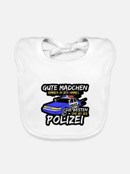 Polizistin - Baby Bio-Lätzchen - Weiß