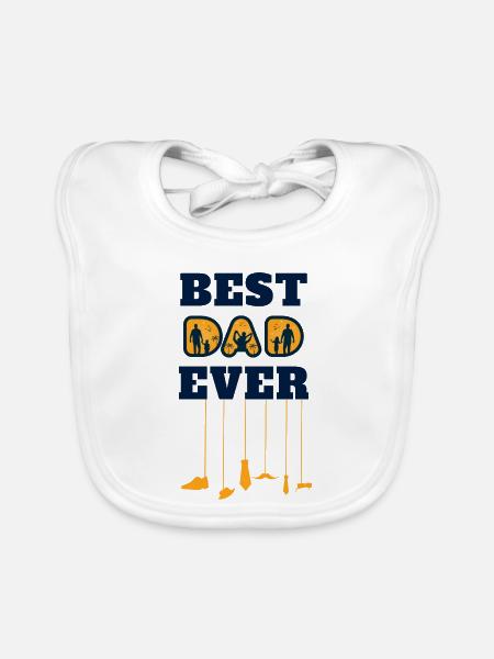 Meilleur papa de tous les temps - Bavoir bio Bébé - blanc