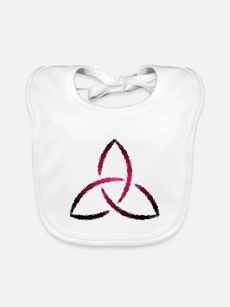 Keltisches Symbol Triquetra - Baby Bio-Lätzchen - Weiß - Vorne