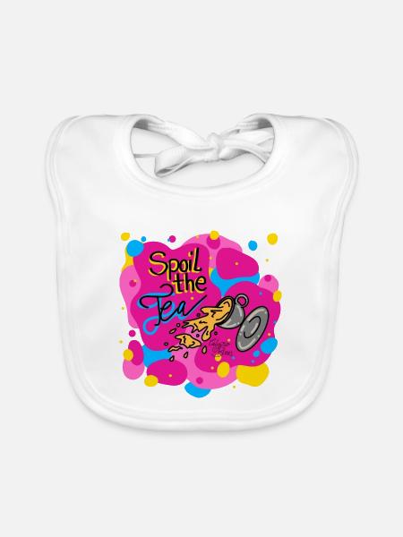 Spoil the Tea - Calypso Blous - Baby Bio-Lätzchen - Weiß - Vorne