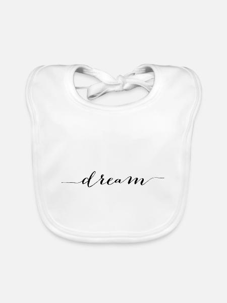 dream - Organic Baby Bibs - white - Front