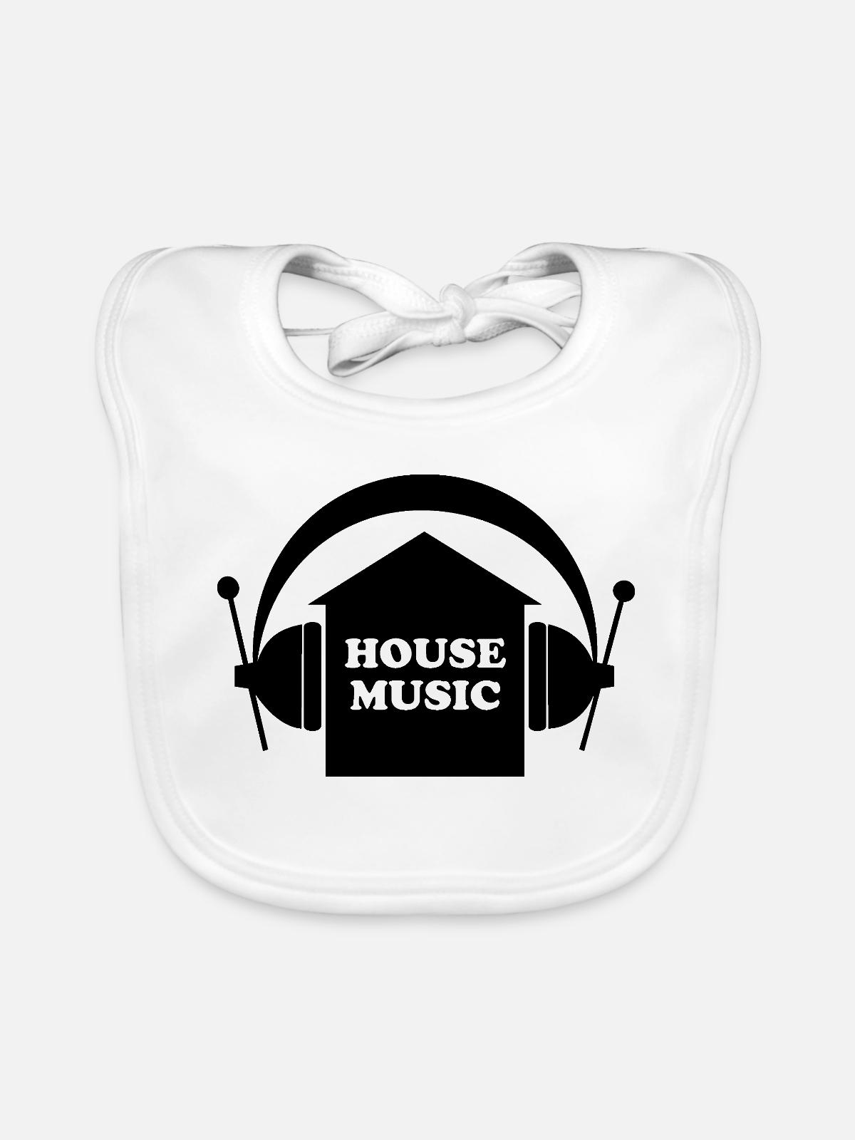 House music - Baby Bio-Lätzchen - Weiß - Vorne