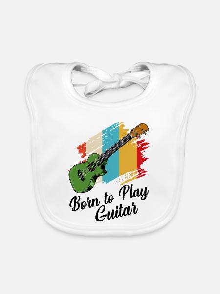 guitare - Bavoir bio Bébé - blanc - Devant