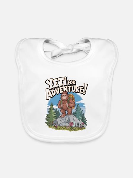 Yeti für Abenteuer - Baby Bio-Lätzchen - Weiß - Vorne