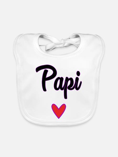 GRANDPA. DAD. FATHER'S DAY. HAPPY FATHER'S DAY - Organic Baby Bibs - white - Front