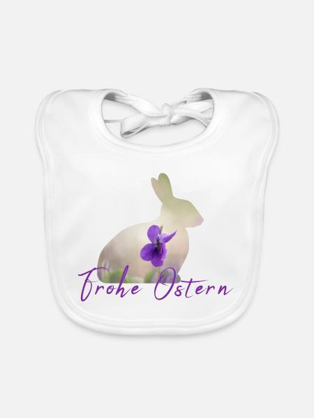 Ostern Frohe Ostern - Baby Bio-Lätzchen - Weiß - Vorne