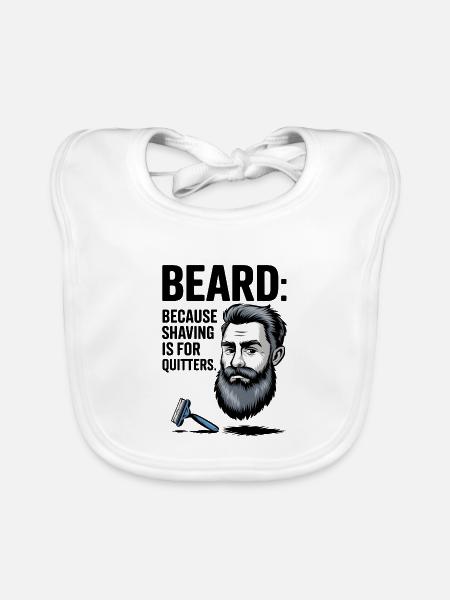 BEARD: Weil Rasieren etwas für Aufsteiger ist - Baby Bio-Lätzchen - Weiß - Vorne