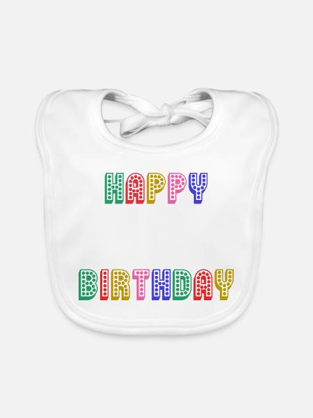 ALLES GUTE ZUM GEBURTSTAG. JAHRESTAG. - Baby Bio-Lätzchen - Weiß - Vorne
