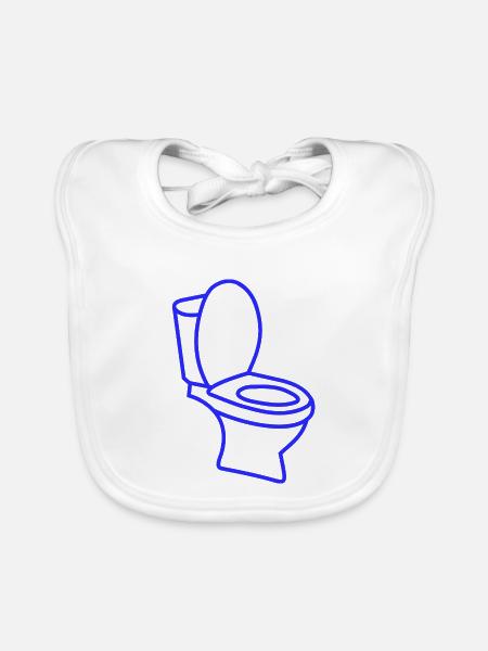 Klo WC Toilette - Baby Bio-Lätzchen - Weiß - Vorne
