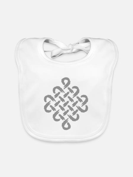 Unendlich Symbol Keltisches Symbol Bürste Geschenk - Baby Bio-Lätzchen - Weiß - Vorne