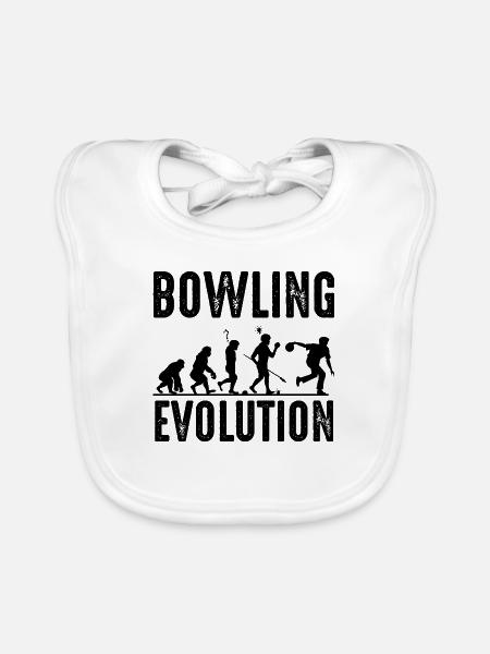 Bowling - Baby Bio-Lätzchen - Weiß - Vorne