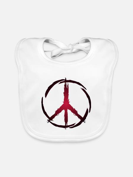Peace Symbol - Baby Bio-Lätzchen - Weiß