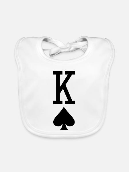 Carte à jouer au poker - King of Spades - Bavoir bio Bébé - blanc