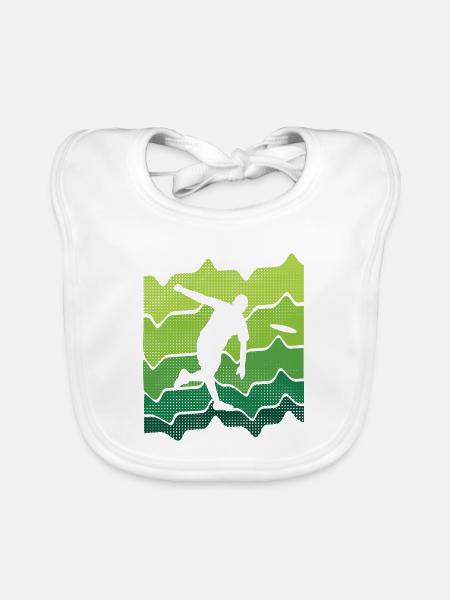 Disc Golf Spieler Frisbee Sport Discgolf - Baby Bio-Lätzchen - Weiß - Vorne
